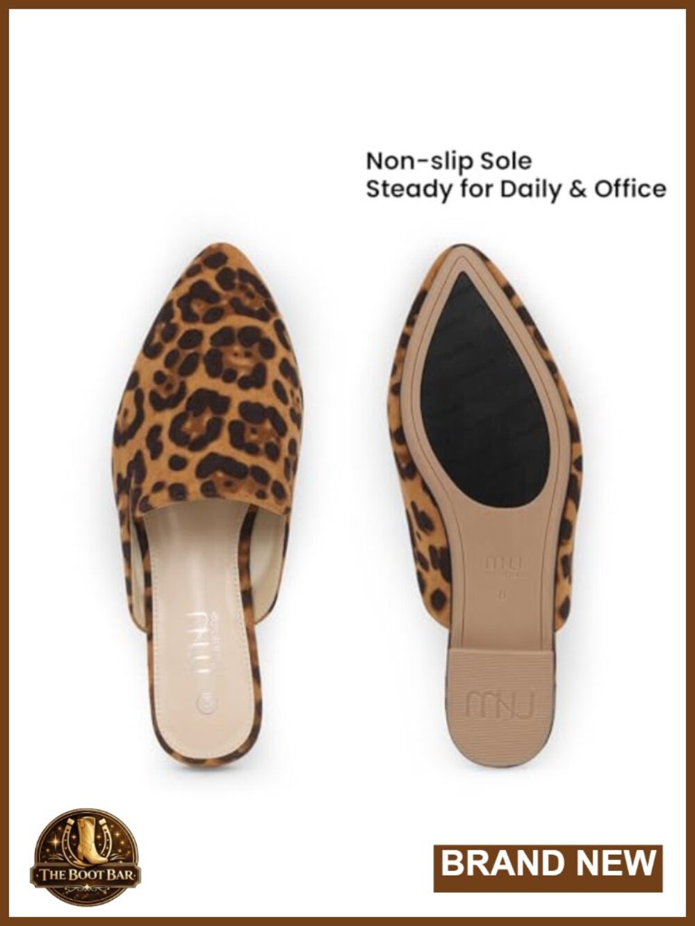 Pointed Toe Mule Flats Slip On Backless Loafers Memory Foam Office - Picture 5 of 6